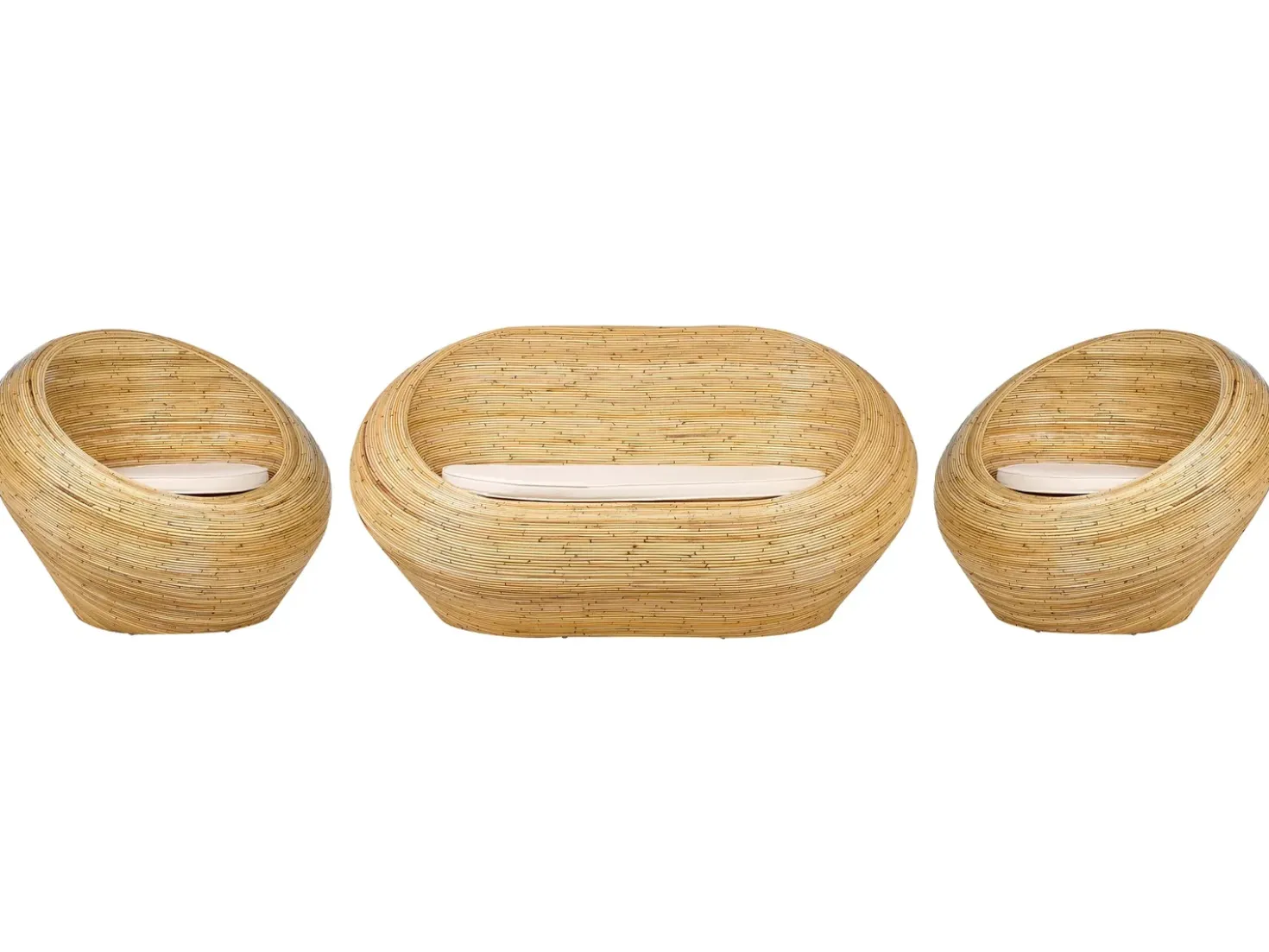 Set di divani da giardino 4 posti MAIORI Rattan Naturale