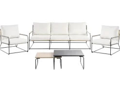 Set di divani da giardino 5 posti VENARIA con tavoli Metallo Beige/Nero