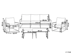 Set di divani da giardino 5 posti VENARIA con tavoli Metallo Beige/Nero