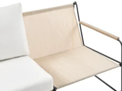 Set di divani da giardino 5 posti VENARIA con tavoli Metallo Beige/Nero