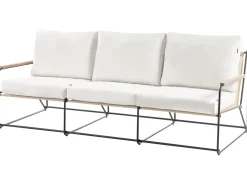 Set di divani da giardino 5 posti VENARIA con tavoli Metallo Beige/Nero