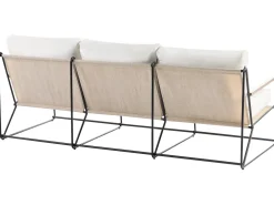 Set di divani da giardino 5 posti VENARIA con tavoli Metallo Beige/Nero