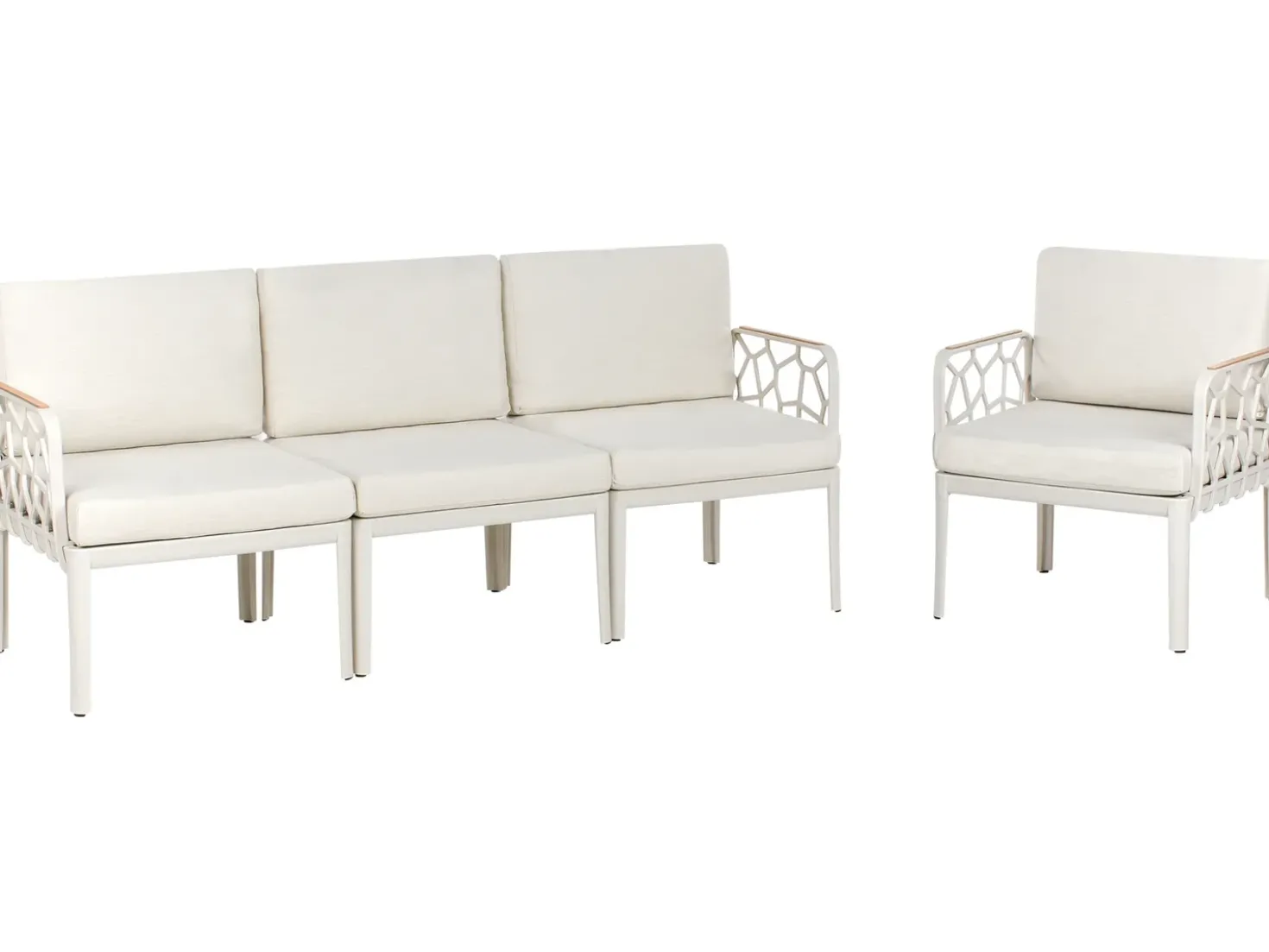 Set di divani da giardino 4 posti ERICHE Beige chiaro