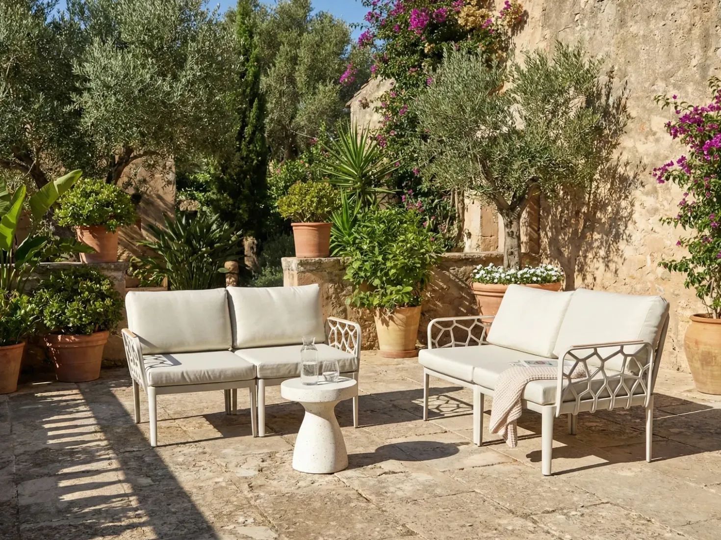 Set di divani da giardino 4 posti ERICHE Beige chiaro