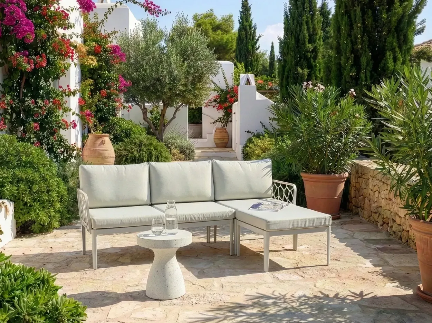 Set di divani da giardino 4 posti ERICHE Beige chiaro
