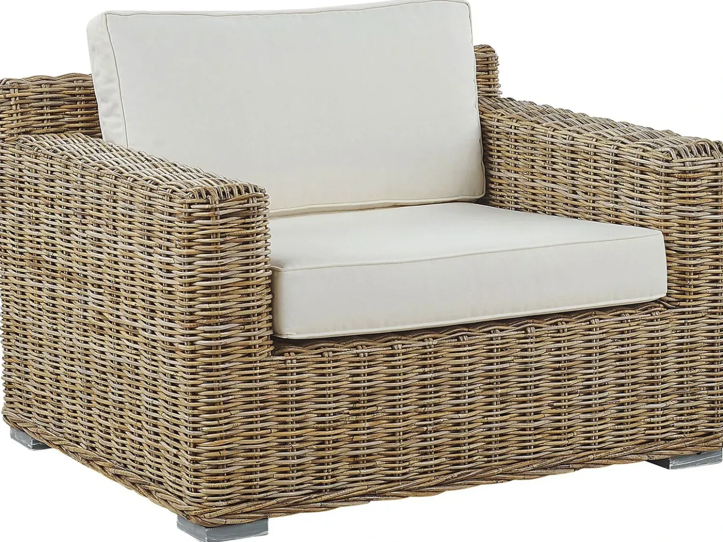 Set di divani da giardino 4 posti ARDEA Rattan Marrone chiaro
