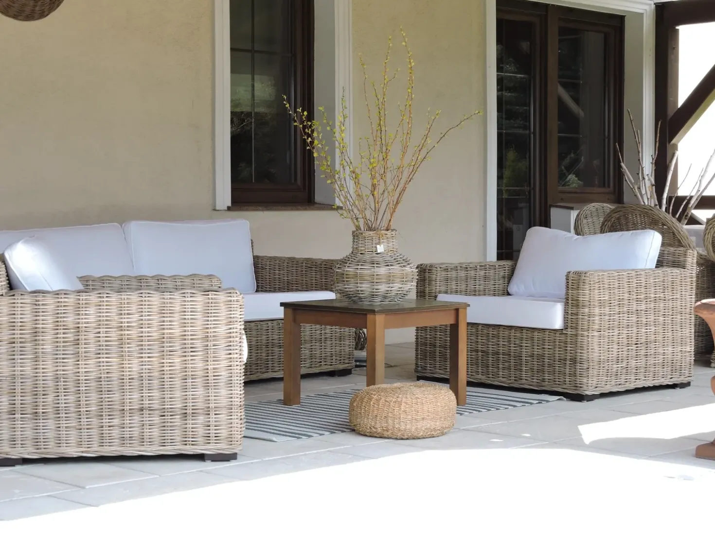 Set di divani da giardino 4 posti ARDEA Rattan Marrone chiaro