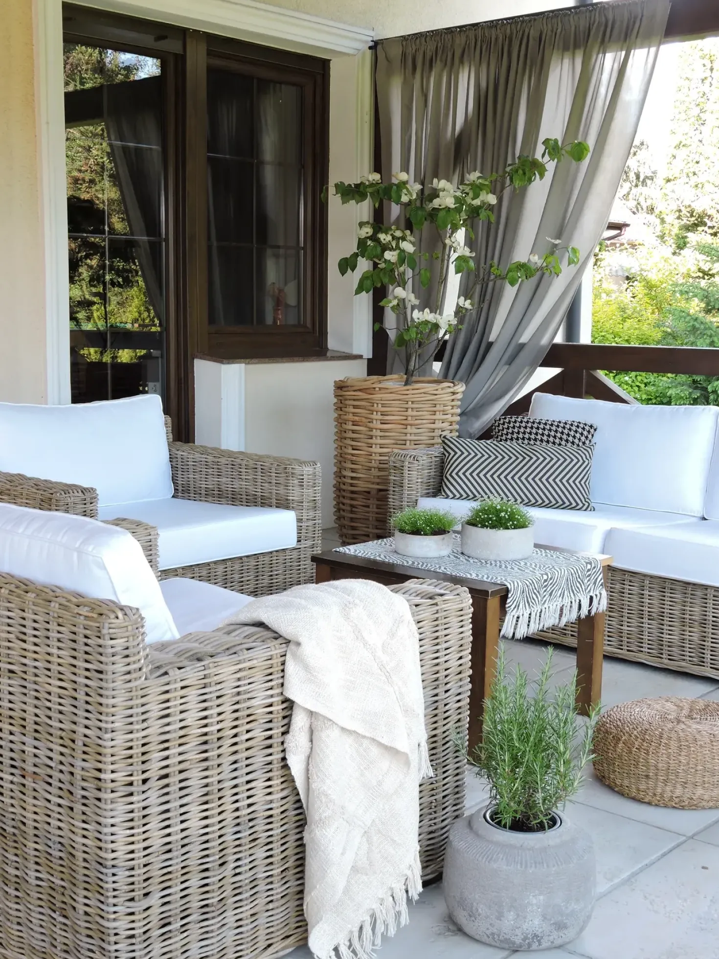 Set di divani da giardino 4 posti ARDEA Rattan Marrone chiaro