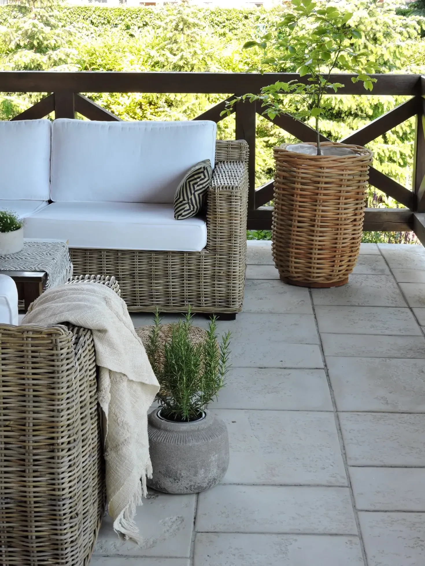 Set di divani da giardino 4 posti ARDEA Rattan Marrone chiaro
