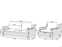 Set di divani da giardino 4 posti ARDEA Rattan Marrone chiaro