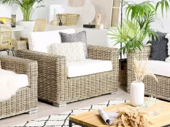 Set di divani da giardino 4 posti ARDEA Rattan Marrone chiaro
