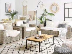 Set di divani da giardino 4 posti ARDEA Rattan Marrone chiaro