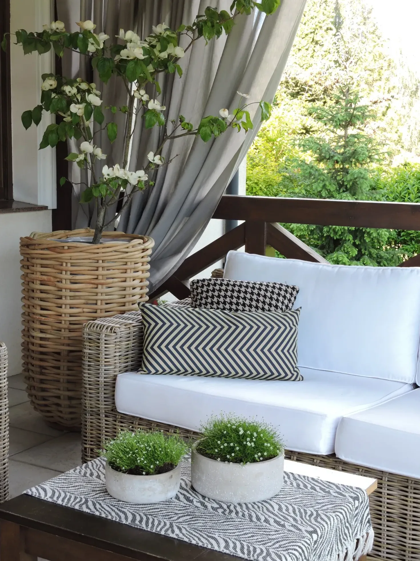Set di divani da giardino 4 posti ARDEA Rattan Marrone chiaro