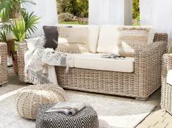 Set di divani da giardino 4 posti ARDEA Rattan Marrone chiaro