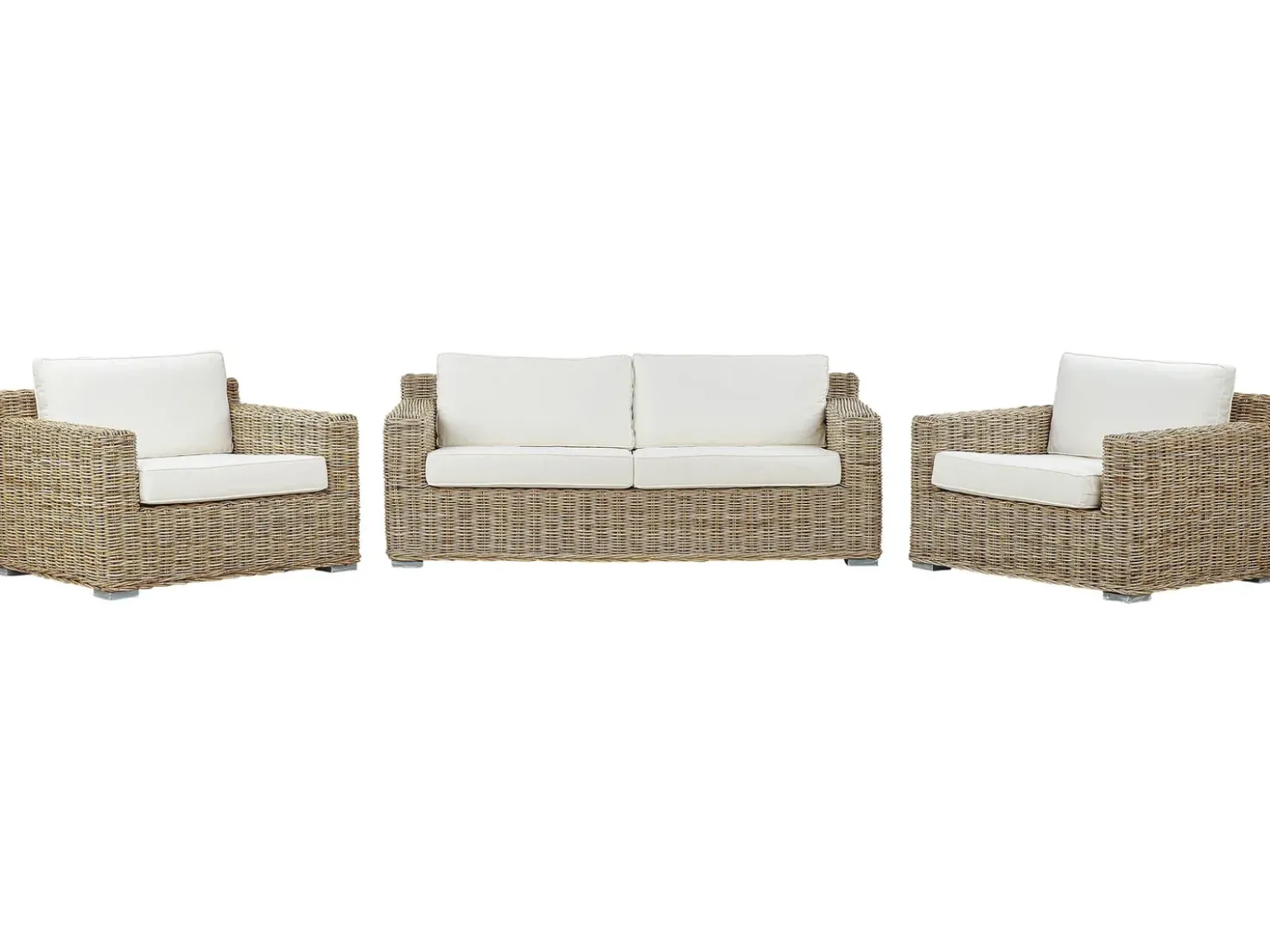 Set di divani da giardino 4 posti ARDEA Rattan Marrone chiaro