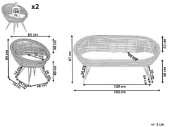 Set di divani da giardino 4 posti MARATEA Rattan Naturale