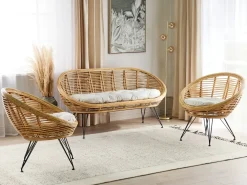 Set di divani da giardino 4 posti MARATEA Rattan Naturale