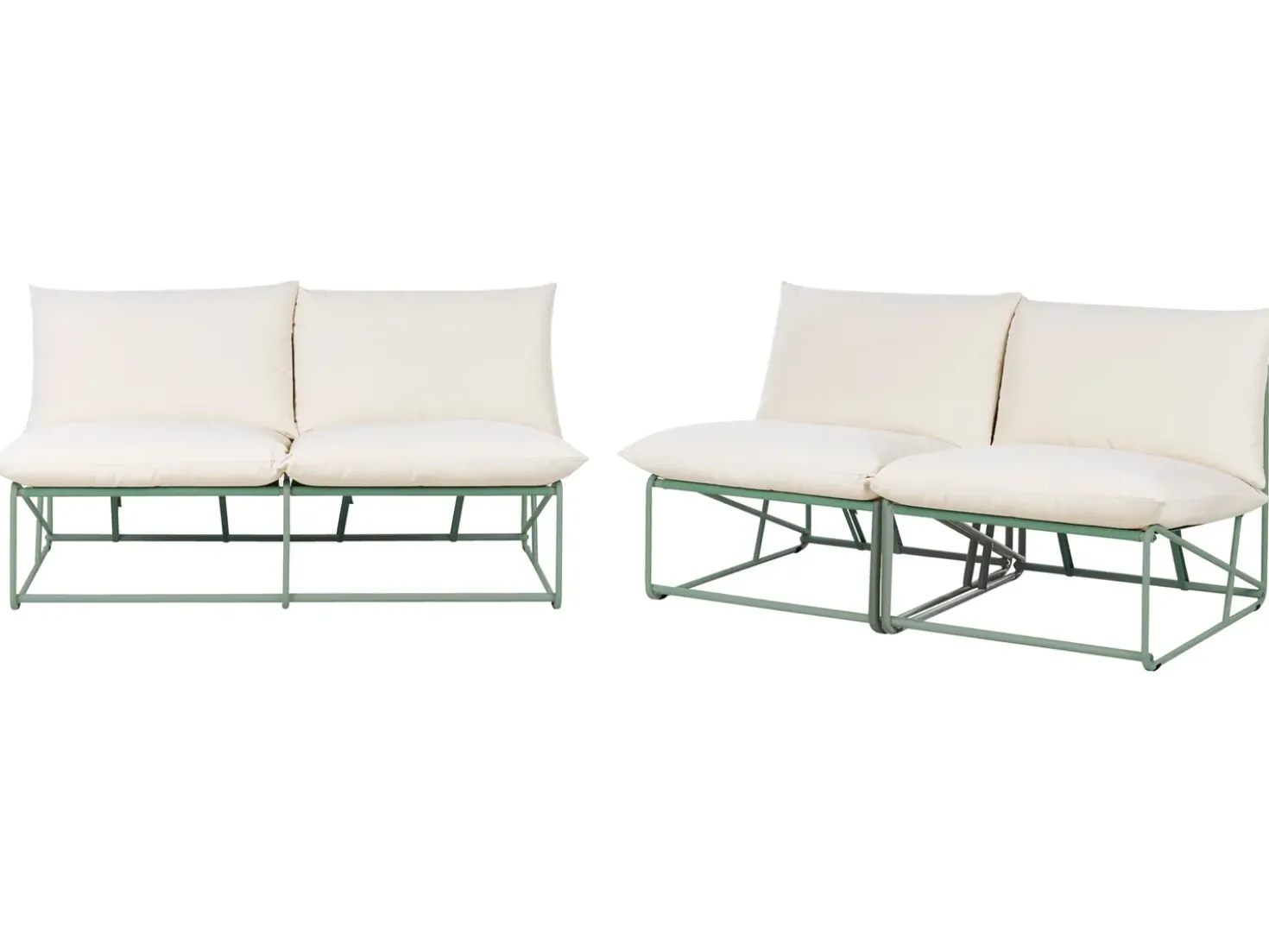 Set di divani da giardino 4 posti PICO Metallo Verde
