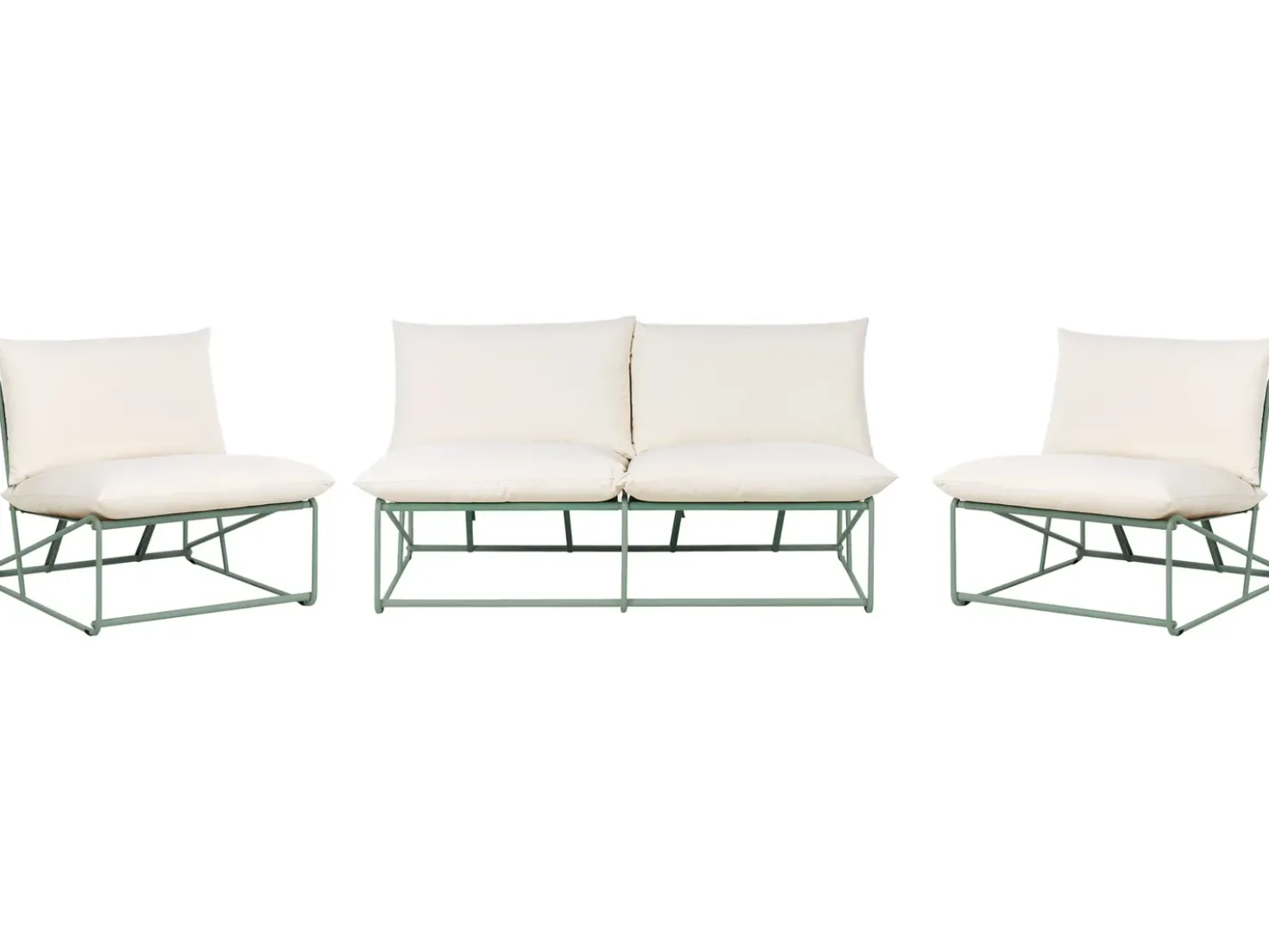 Set di divani da giardino 4 posti PICO Metallo Verde