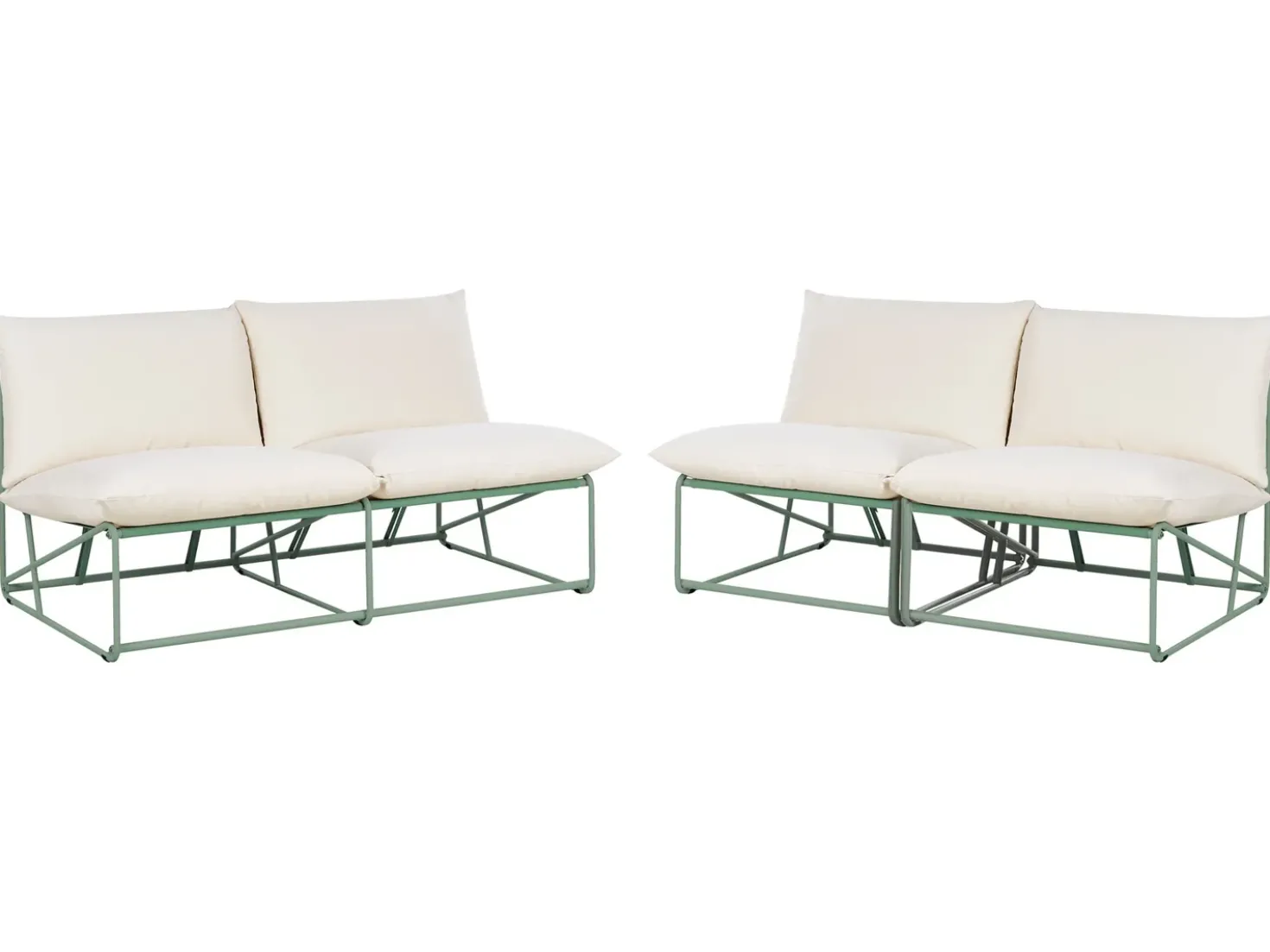 Set di divani da giardino 4 posti PICO Metallo Verde