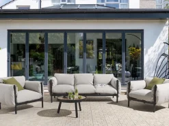 Set di divani da giardino 5 posti ESPERIA Metallo Grigio