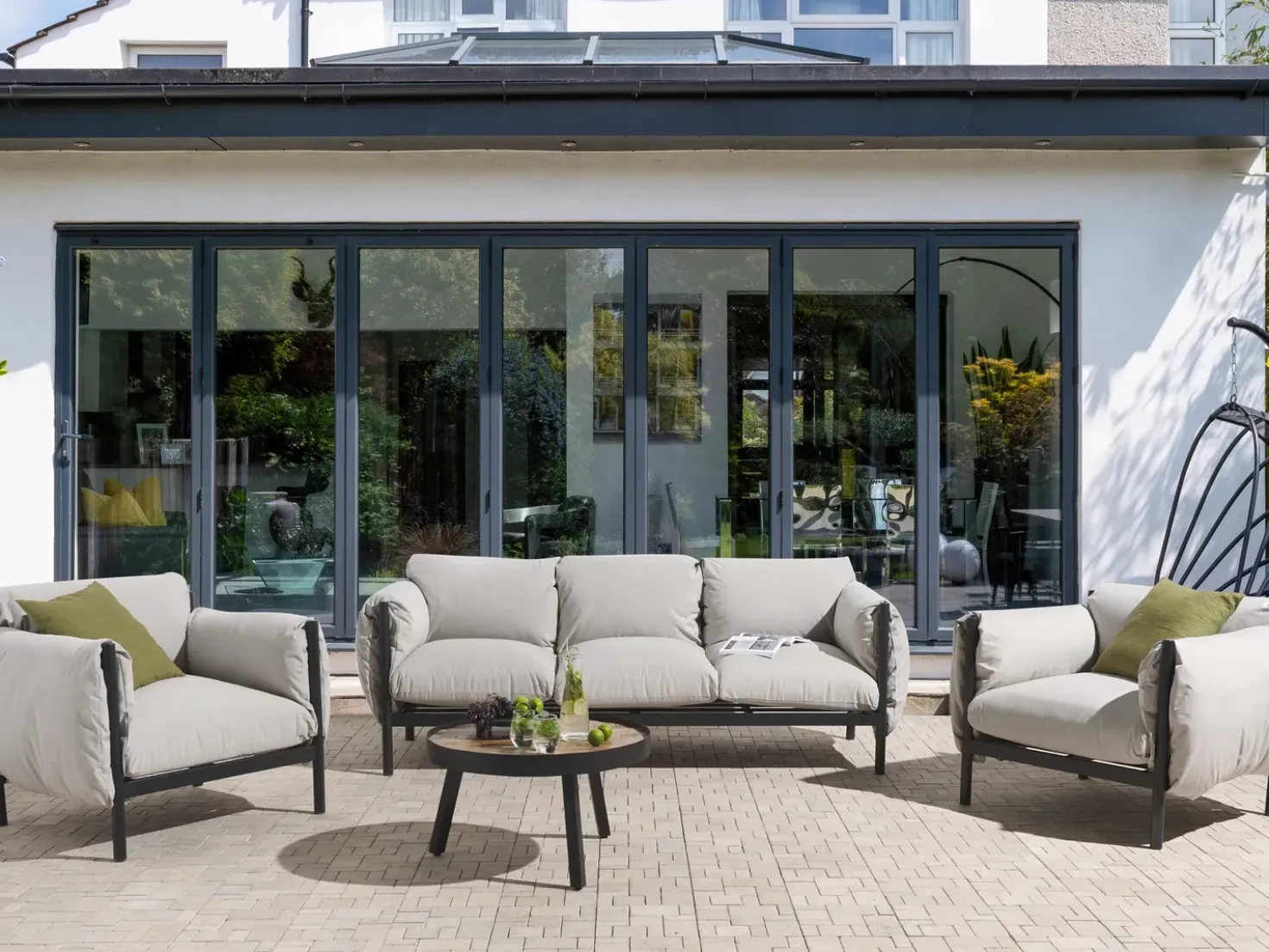 Set di divani da giardino 5 posti ESPERIA Metallo Grigio