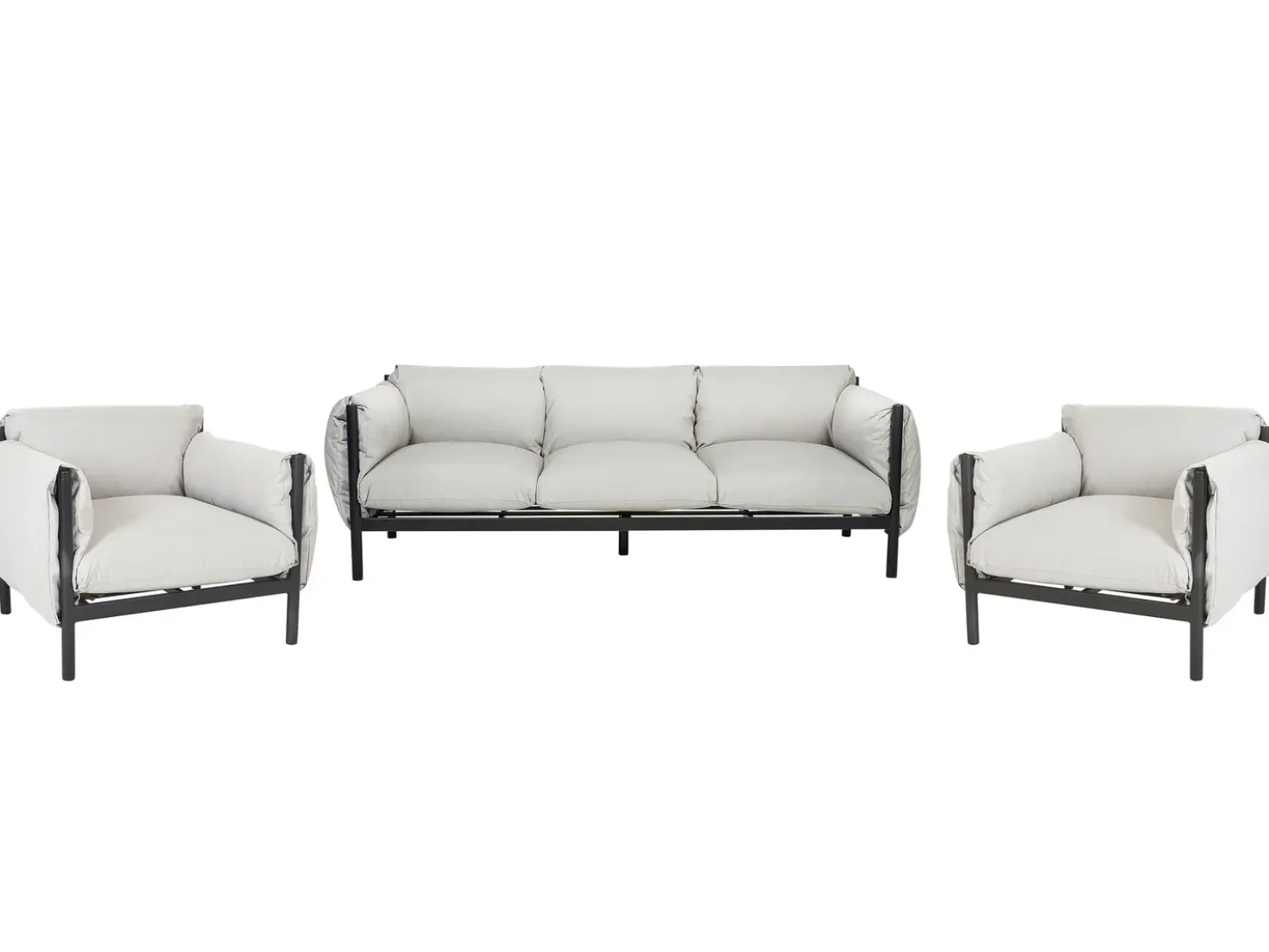 Set di divani da giardino 5 posti ESPERIA Metallo Grigio