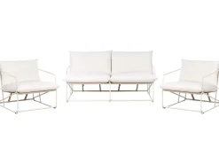 Set di divani da giardino 4 posti PONTE Metallo Beige chiaro
