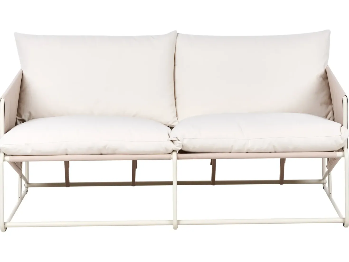 Set di divani da giardino 4 posti PONTE Metallo Beige chiaro