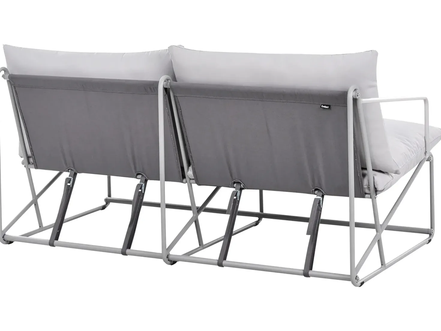 Set di divani da giardino 4 posti PONTE Metallo Grigio