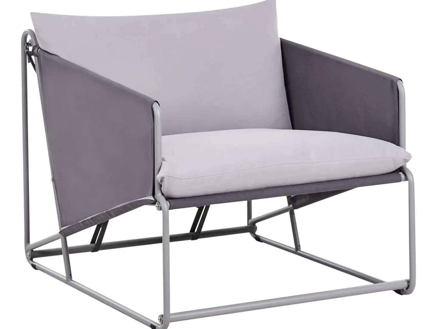 Set di divani da giardino 4 posti PONTE Metallo Grigio