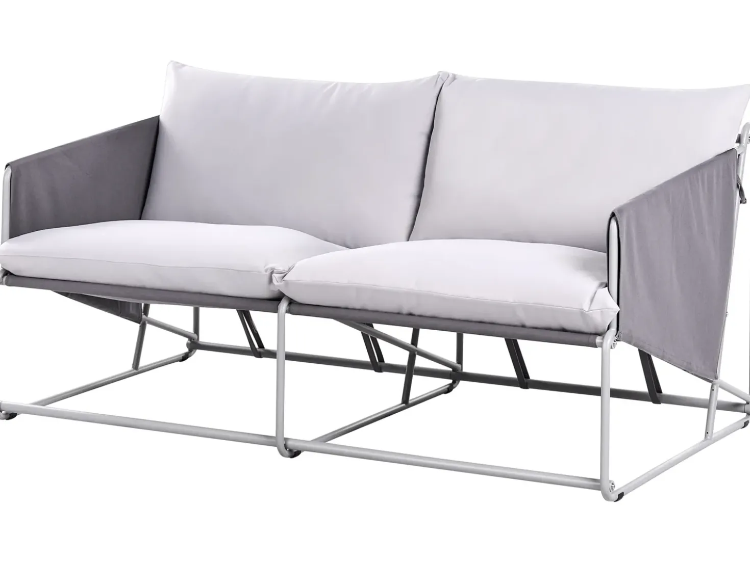 Set di divani da giardino 4 posti PONTE Metallo Grigio