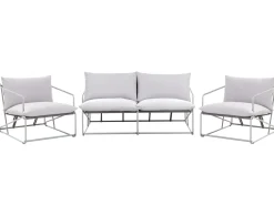 Set di divani da giardino 4 posti PONTE Metallo Grigio