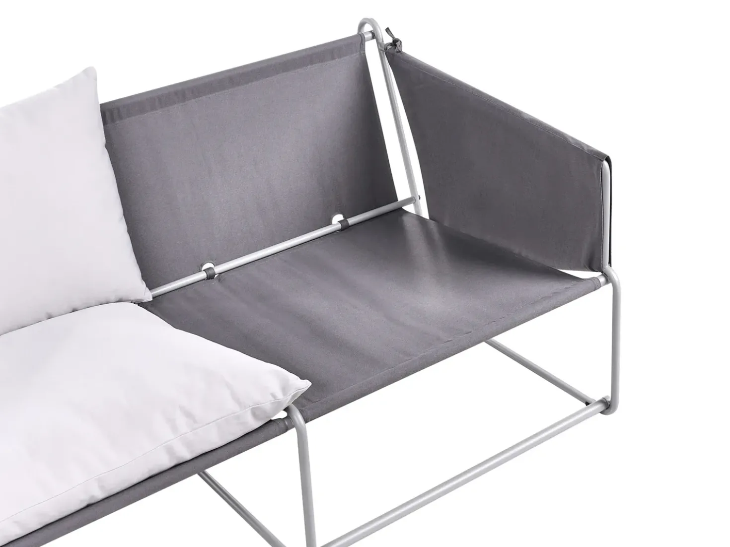 Set di divani da giardino 4 posti PONTE Metallo Grigio