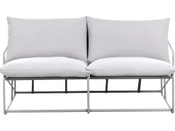 Set di divani da giardino 4 posti PONTE Metallo Grigio