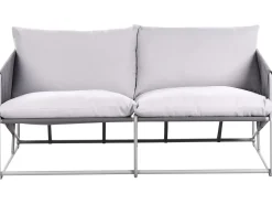 Set di divani da giardino 4 posti PONTE Metallo Grigio