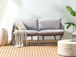 Set di divani da giardino 4 posti PONTE Metallo Grigio
