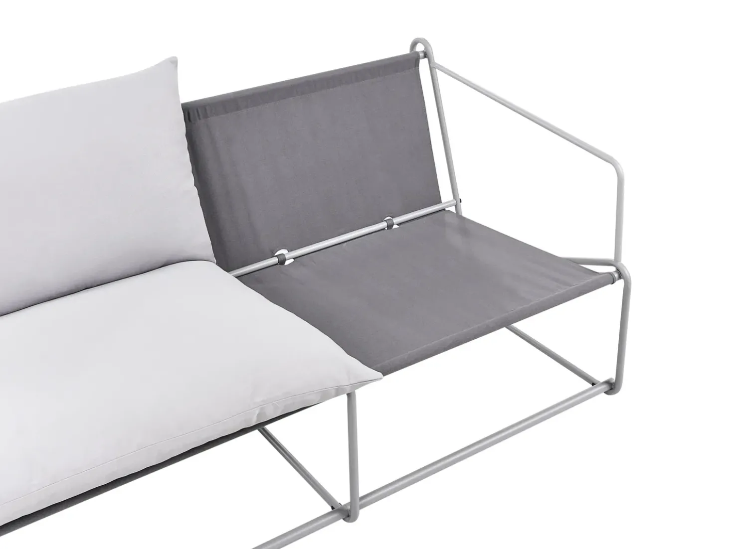 Set di divani da giardino 4 posti PONTE Metallo Grigio