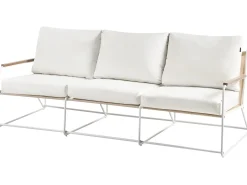 Set di divani da giardino 5 posti VENARIA con tavoli Metallo Beige/Bianco