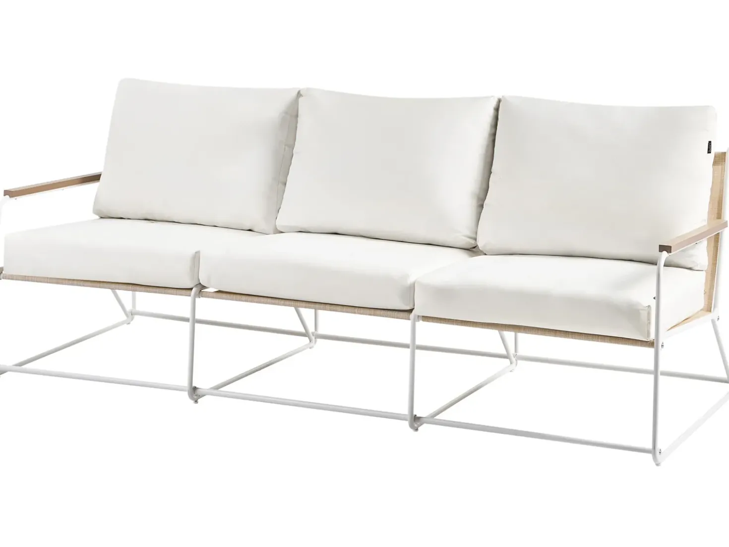 Set di divani da giardino 5 posti VENARIA con tavoli Metallo Beige/Bianco
