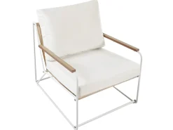 Set di divani da giardino 5 posti VENARIA con tavoli Metallo Beige/Bianco