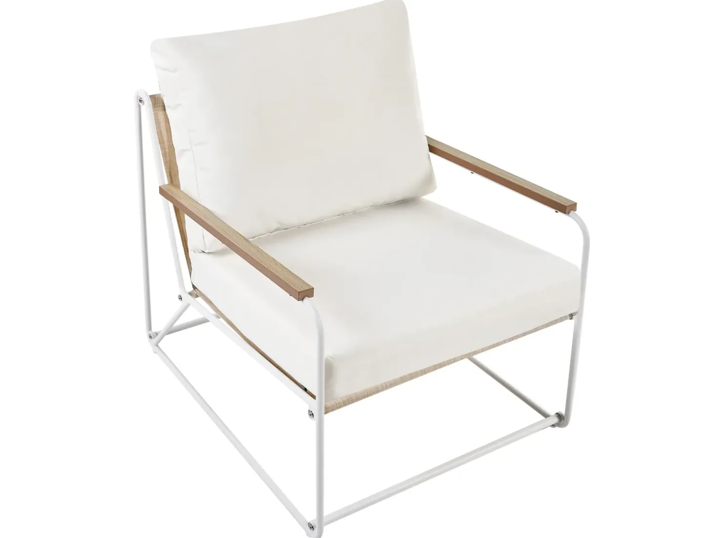 Set di divani da giardino 5 posti VENARIA con tavoli Metallo Beige/Bianco