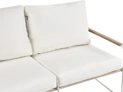 Set di divani da giardino 5 posti VENARIA con tavoli Metallo Beige/Bianco