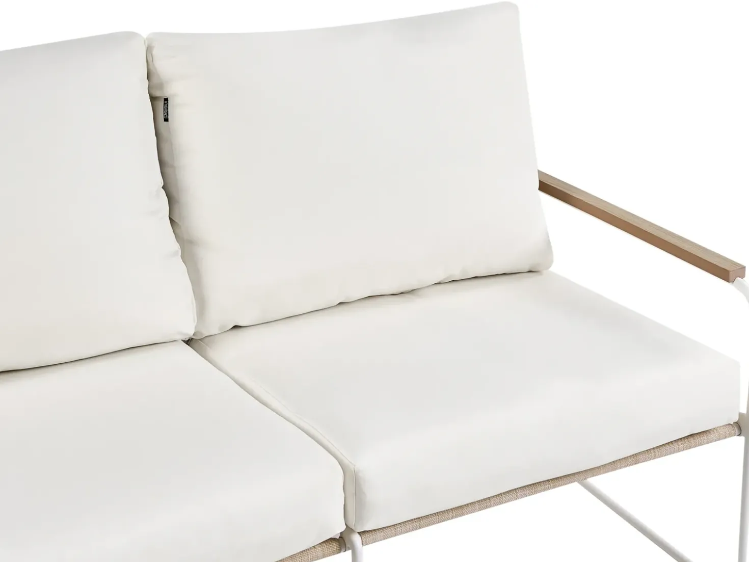 Set di divani da giardino 5 posti VENARIA con tavoli Metallo Beige/Bianco