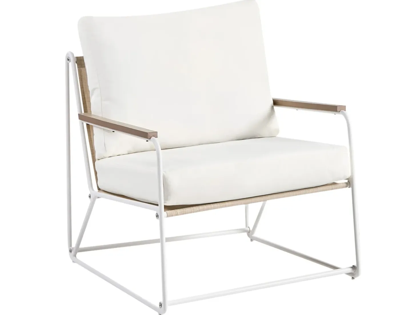 Set di divani da giardino 5 posti VENARIA con tavoli Metallo Beige/Bianco