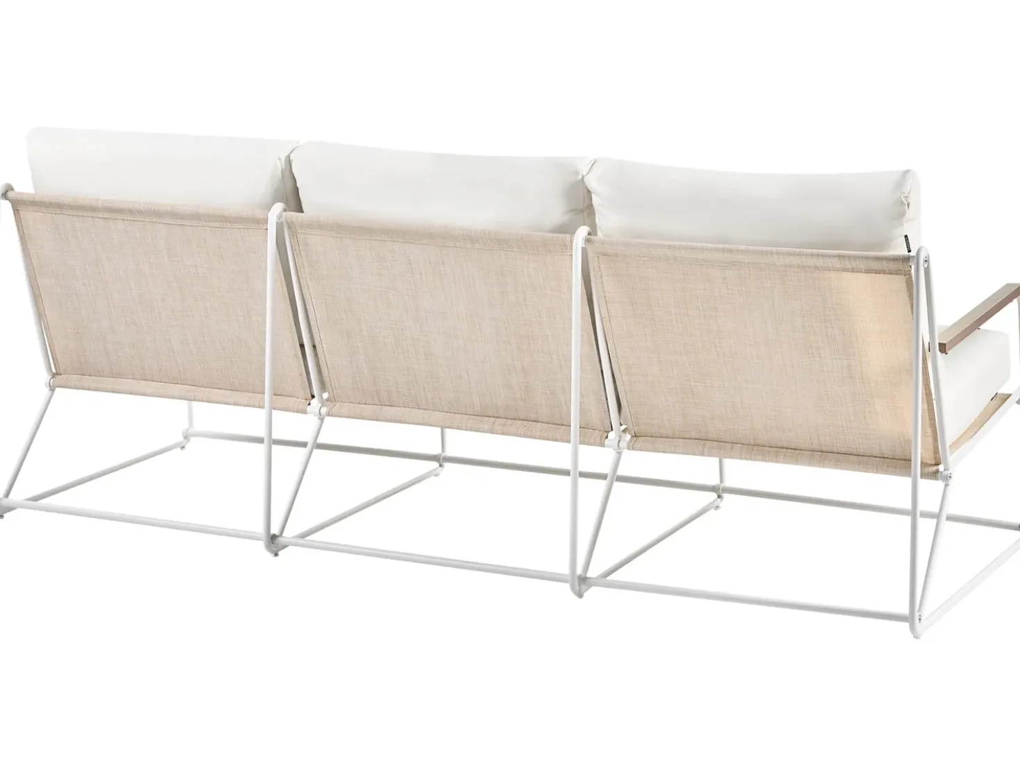 Set di divani da giardino 5 posti VENARIA con tavoli Metallo Beige/Bianco