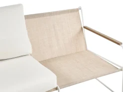 Set di divani da giardino 5 posti VENARIA con tavoli Metallo Beige/Bianco