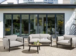 Set di divani da giardino 4 posti ESPERIA Metallo Grigio