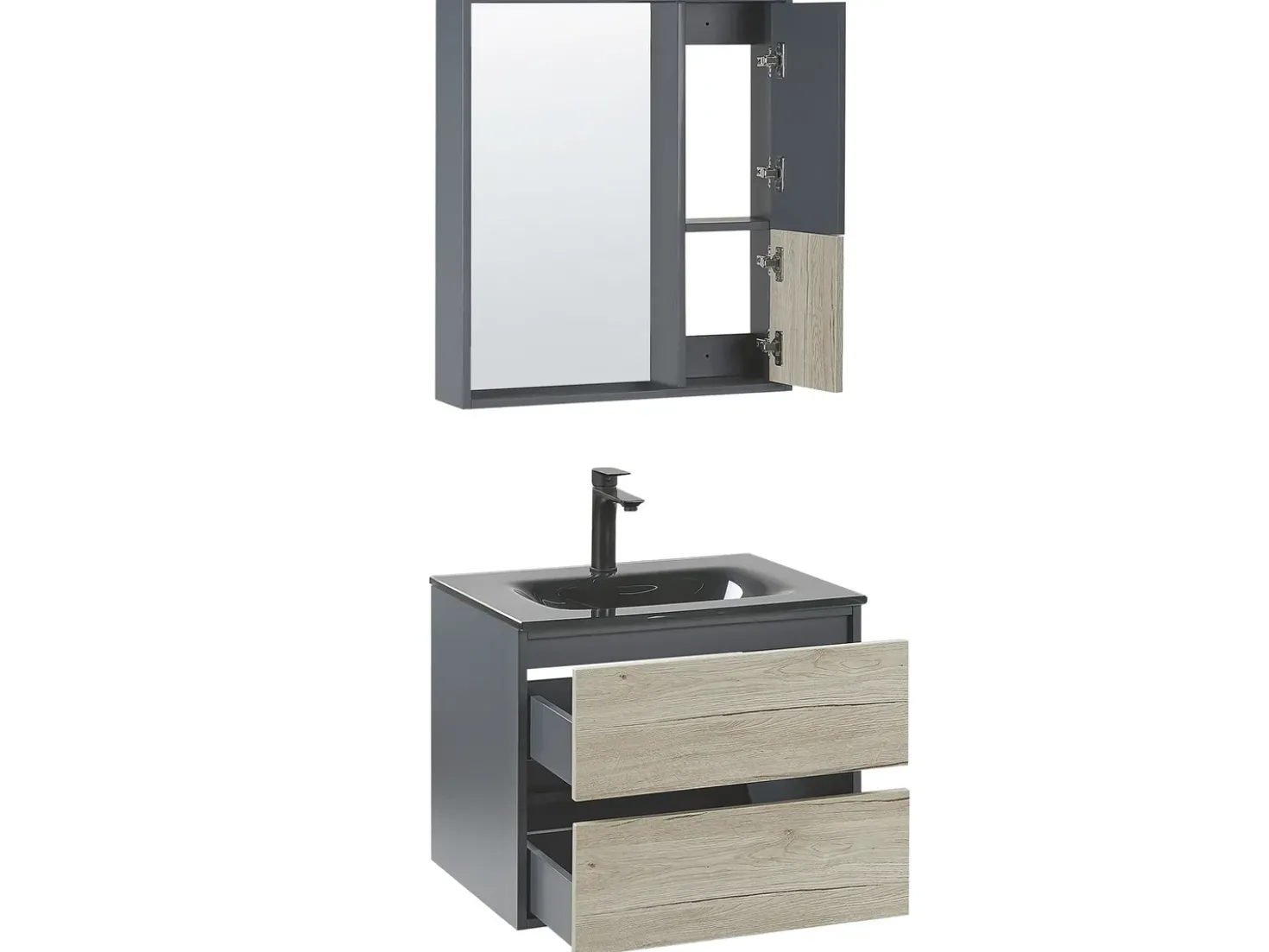 Set di mobili da bagno TERUEL Grigio