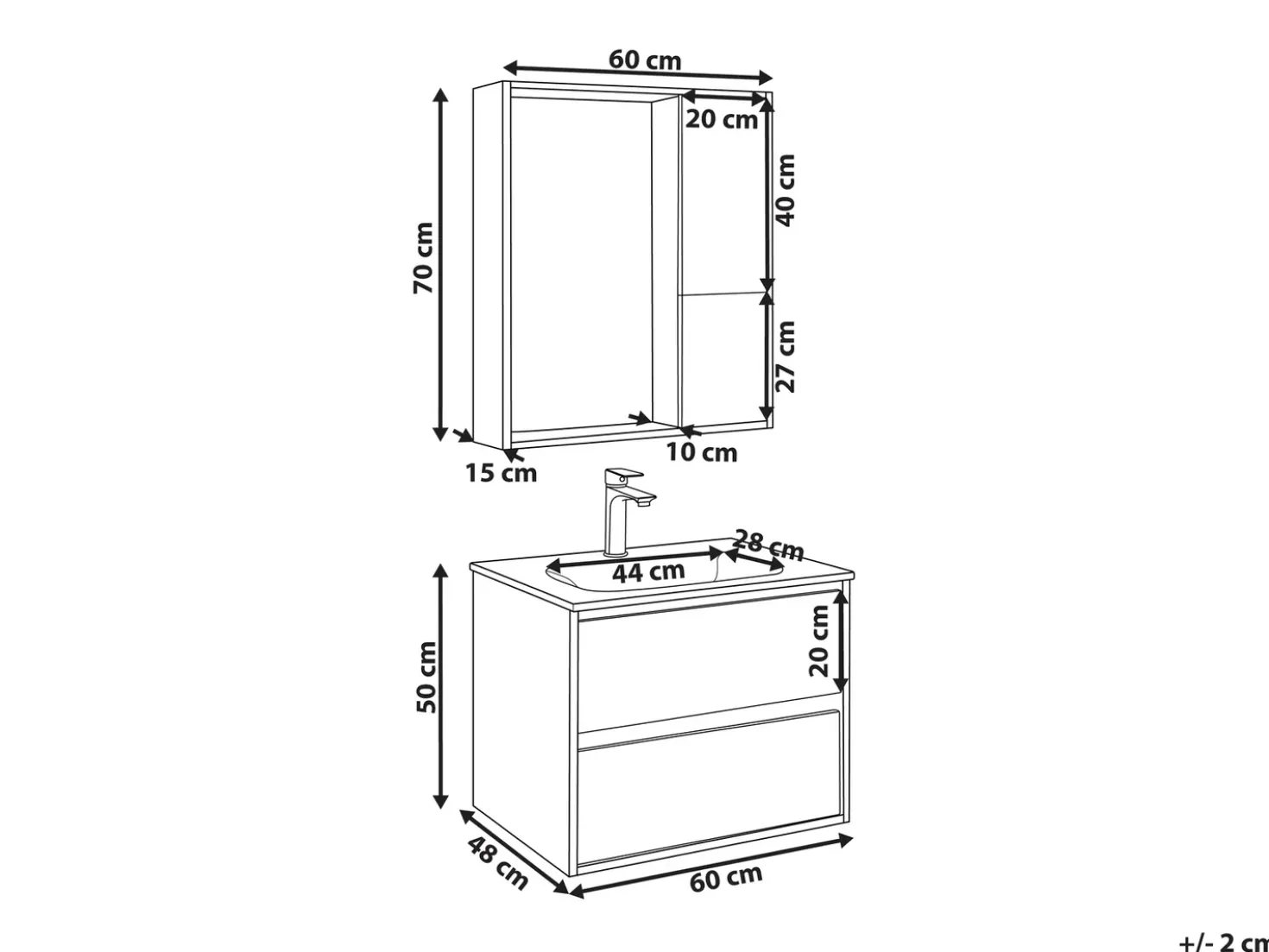 Set di mobili da bagno TERUEL Grigio